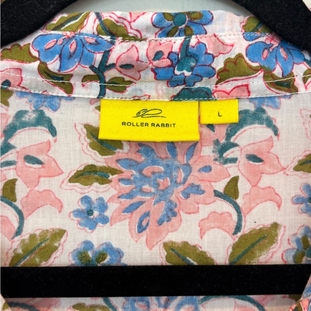 Roller Rabbit Pink and Blue Floral Coverup/Dress Large - Picture 3 of 5